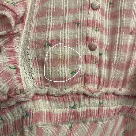 LoveShackFancy Leon Pink Pop Rock Floral Gingham Mini Dress Medium - Picture 9 of 15